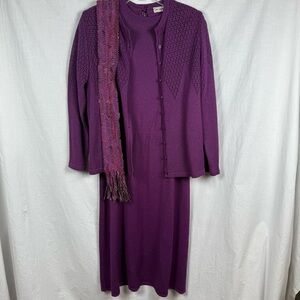Acappella Vintage Purple Women's Knit Dress Set